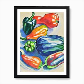 Poblano Pepper 2 Fauvist vegetable Art Print
