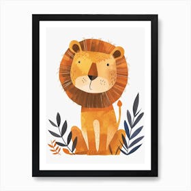 African Lion Night Hunt Clipart 4 Art Print