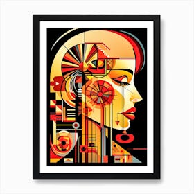 Abstract Illustration Of A Woman And The Cosmos 14 Art Print