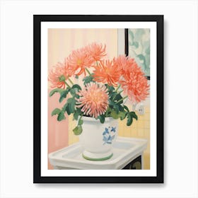 A Vase With Chrysanthemum, Flower Bouquet 2 Art Print