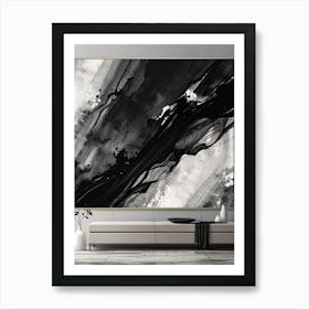 Abstract Black And White Painting 4 Art Print