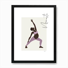 Namaste II - person, yoga, namaste, silhouette, self love, minimalistic, pastel, boho, spirituality, yoga pose, yogi, mural, illustration, fine art, mindfulness Art Print