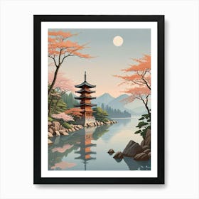 Miyajima Island Japan Vintage Travel Art (4) Art Print