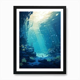 Underwater Abstract Minimalist 9 Art Print