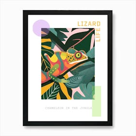 Chameleon In The Jungle Modern Abstract Illustration 2 Poster Art Print