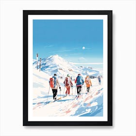 Verbier   Switzerland, Ski Resort Illustration 3 Art Print