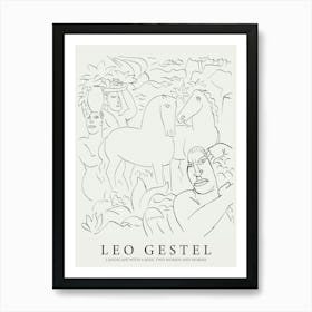 Leo Gestel Landscape With A Man, Two Women And Horses Art Print