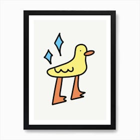 Duck Cute Illustration Art Print