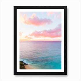 Hanauma Bay, Honolulu, Hawaii Pink Photography 1 Art Print