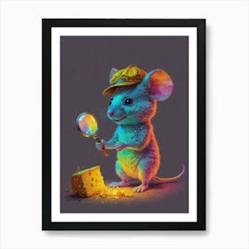 Mouse With Magnifying Glass Art Print