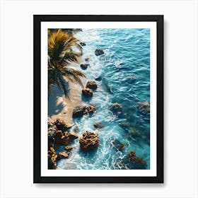 Tropical Beach With Palm Trees Art Print