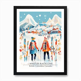 Whistler Blackcomb   British Columbia Canada, Ski Resort Poster Illustration 6 Art Print