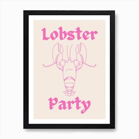 Lobster Party Pink Art Print