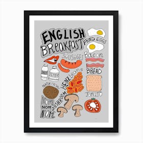 English Breakfast Grey Art Print