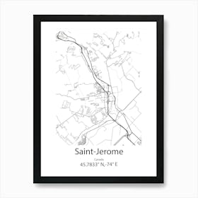 Saint Jerome,Canada Minimalist Map Poster