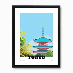 Senso Ji Temple Tokyo 3 Colourful Illustration Poster Art Print