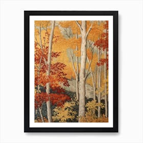 Birch 1 Vintage Autumn Tree Print  Art Print