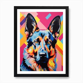 German Shepherd Pop Art Paint 1 Art Print