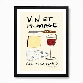 Vin Et Fromage Art Print