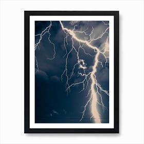 Lightning Strike In The Sky Art Print