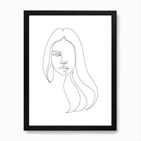 Woman'S Face.Scandinavian wall art Art Print