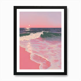 Pink Beach Sunset 1 Art Print