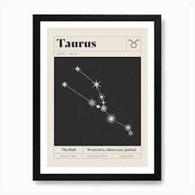 Taurus Constellation Art Print