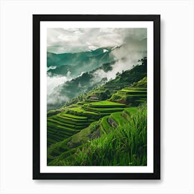 Rice Terraces In The Mountains Art Print