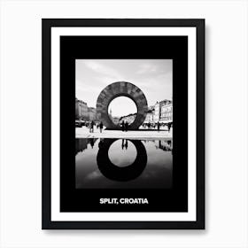 Poster Of Split, Croatia, Mediterranean Black And White Photography Analogue 2 Art Print