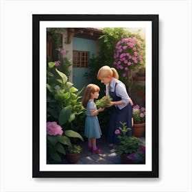 Dreamshaper V7 A Kindhearted Girl Has A Special Garden With A 0 Art Print