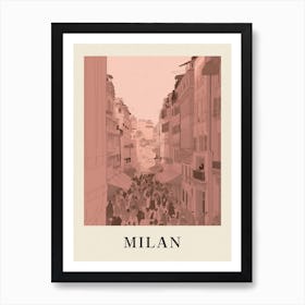 Milan 2 Vintage Pink Italy Poster Art Print