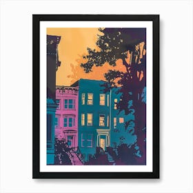 Stapleton New York Colourful Silkscreen Illustration 1 Affiche