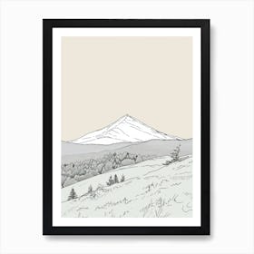 Mount Greylock Usa Color Line Drawing (7) Art Print