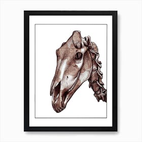 Horse Skull Red Art Print