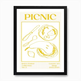 Vintage Picnic Yellow Art Print