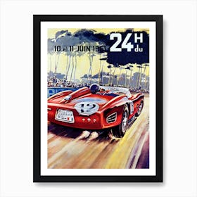 Old Timer Car On The Race, France Art Print