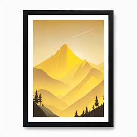 Misty Mountains Vertical Composition In Yellow Tone 29 Art Print