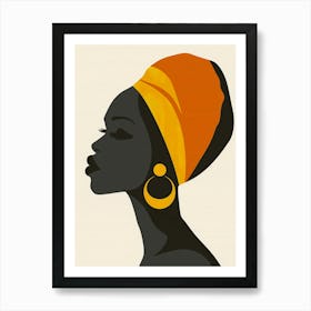 Silhouette Of African Woman 3 Art Print