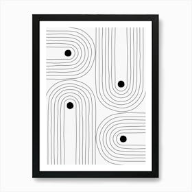 Abstract Black And White Drawing Art Print