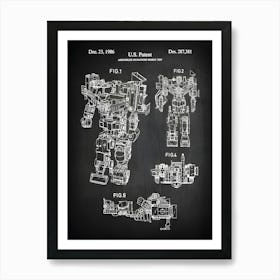 Toy Action Figure Humanoid Robot Toy Patent Print Transformer Decor Toy Room Wall Art Boy Room Poster Toy Figure Art Et3811 Art Print