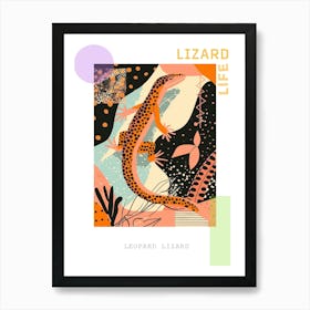 Leopard Lizard Abstract Modern Illustration 2 Poster Art Print