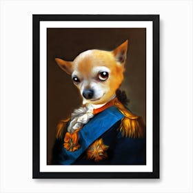 Unpredictable Chihuahua Dog Kerl Pet Portraits Art Print