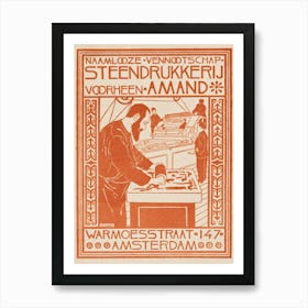 Advertisement Of Steendrukkerij Formerly Amand (1880–1928), Johann Georg Van Caspel Art Print