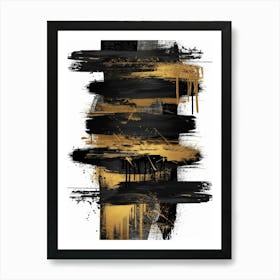 Abstract Black And Gold Painting 104 Art Print