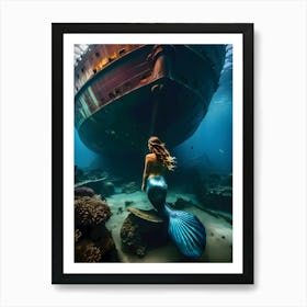 Mermaid Under The Sea-Reimagined 5 Art Print