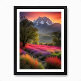 Sunset In The Mountains 1 Art Print