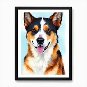 Australian Cattle Dog Watercolour Dog Art Print