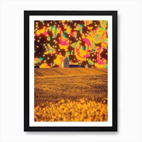 Abstract Farm Field Collage Scenery Art Print