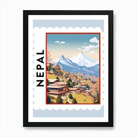 Nepal 3 Travel Stamp Poster Art Print