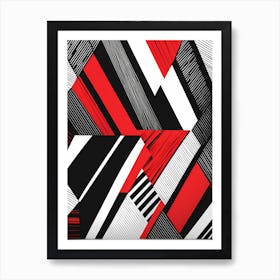 Abstract Black And Red vector art Art Print